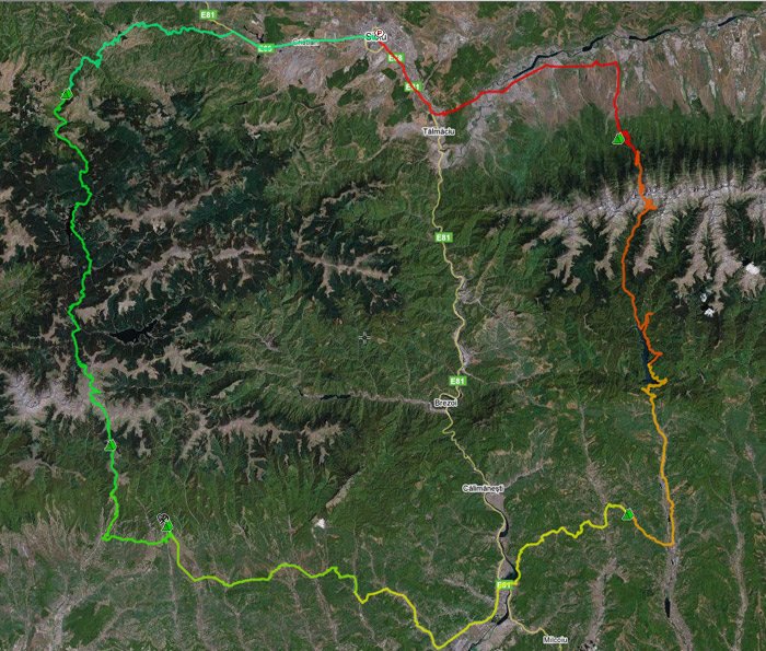 Rzut z satelity na nasza wycieczke Rzut z satelity na nasza wycieczke